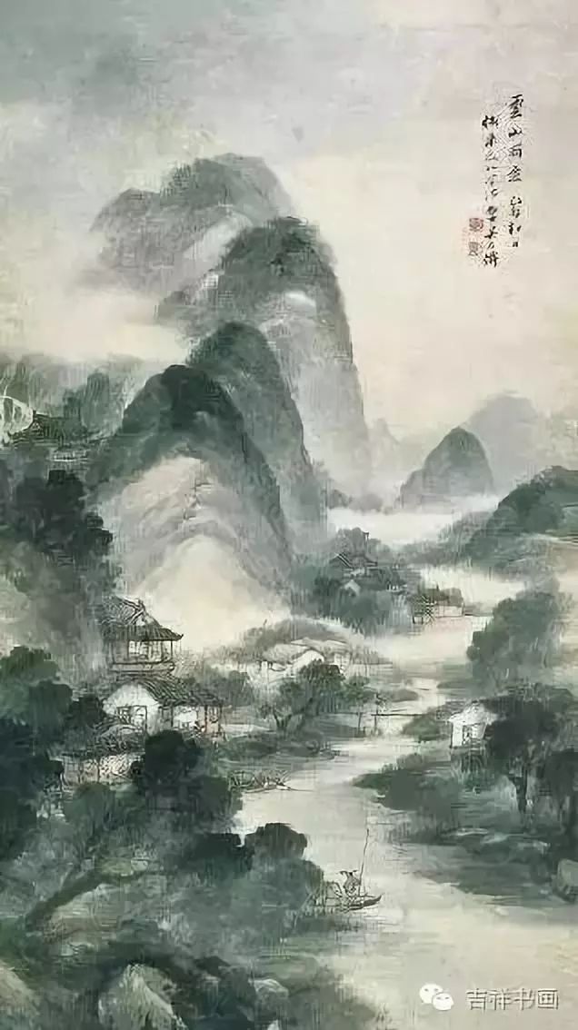 吴石仙 溪山烟雨