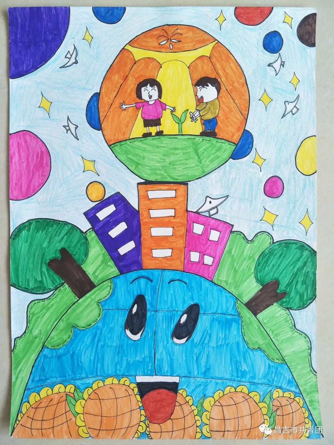 二年级简单环保画儿童图片