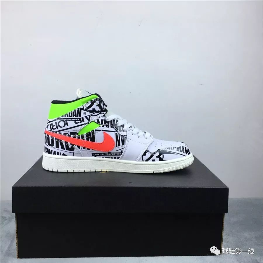 air jordan 1 mid aj1中帮 鸳鸯涂鸦篮球鞋 554724-119air jordan 1
