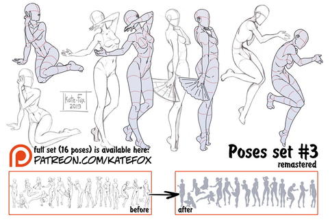 画学反应参考多种pose设计分享katefox