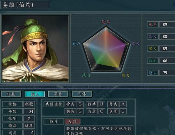 三国志11:后期剧本很强的在野武将,遇到就不要错过_姜维