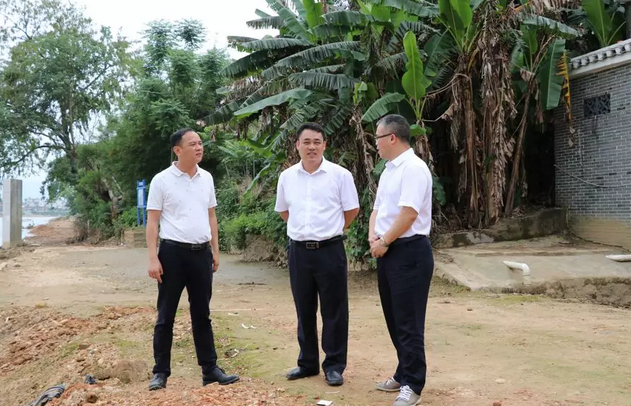 区委副书记周诚到贺街调研防洪堤建设情况