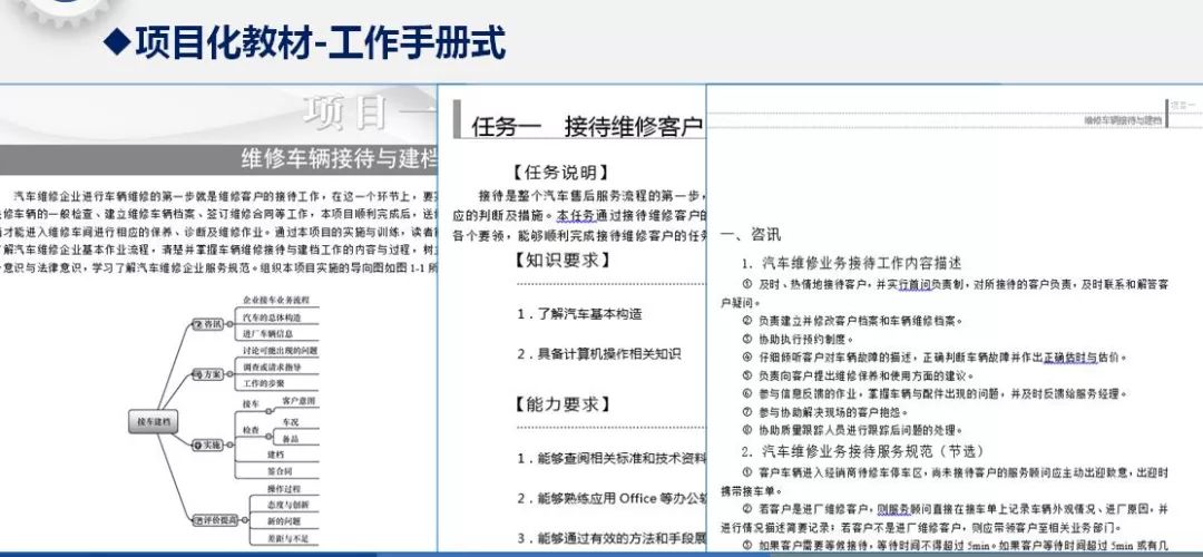 教材趋向"工作手册式"说明书式"活页式,教学内容一步一图,学生"按