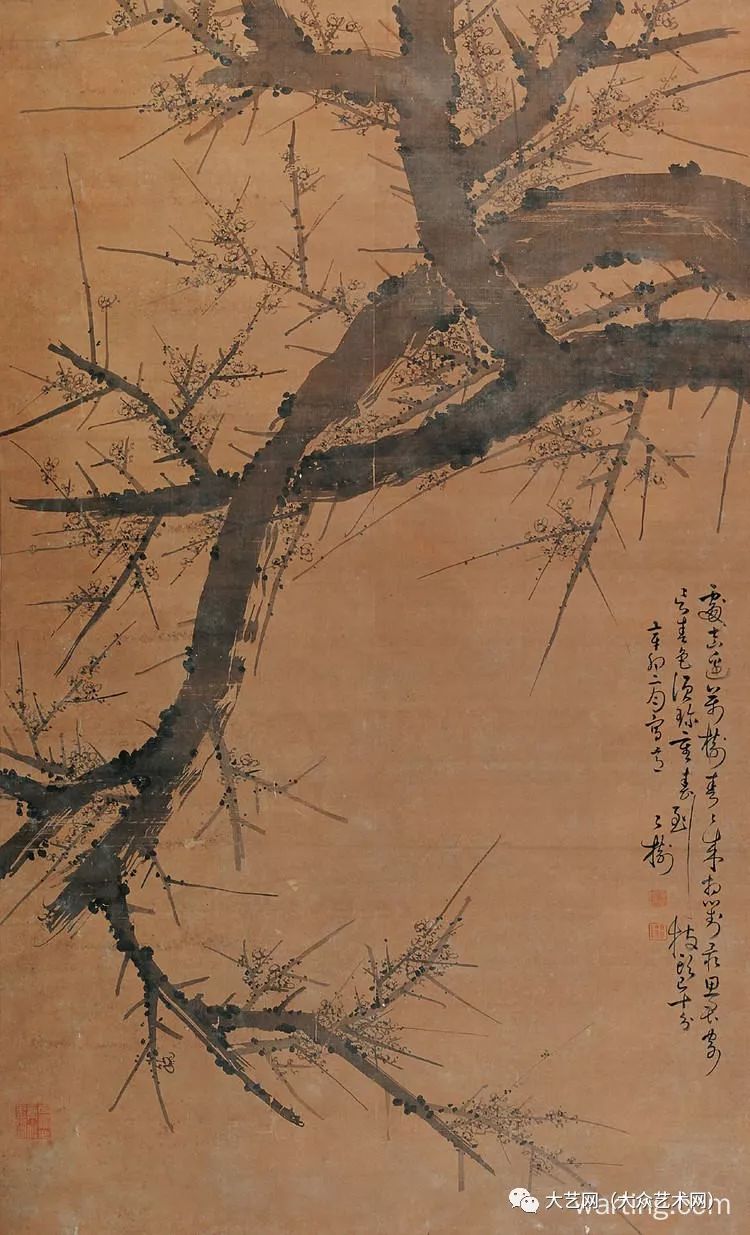 大众艺术网:不要人夸好颜色,只流清气满乾坤 —— 中国历代名家《墨梅》中国画作品_王冕