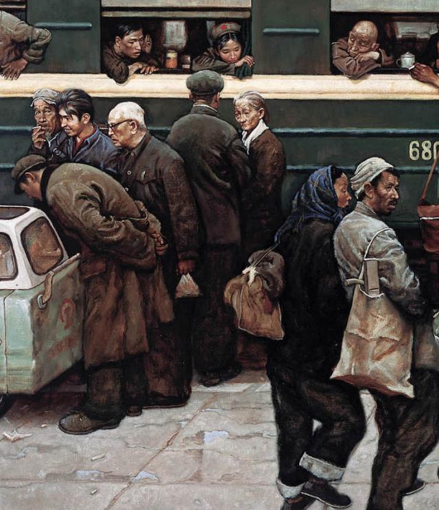 高小华油画作品《赶火车》——你经历过吗?