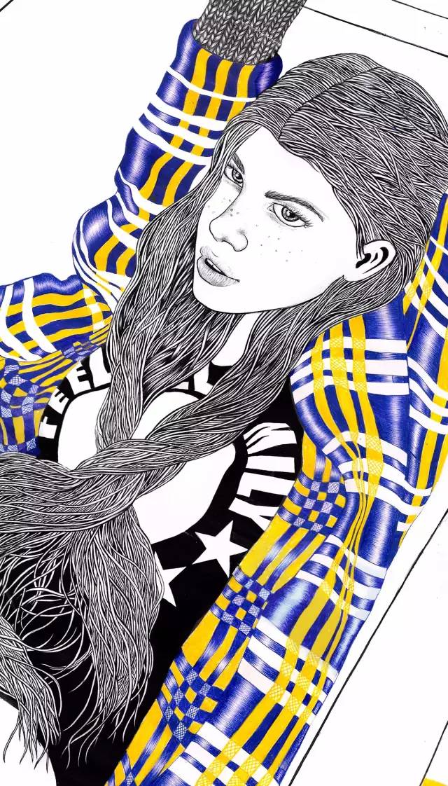 看看法国插画师helenahauss圆珠笔女孩