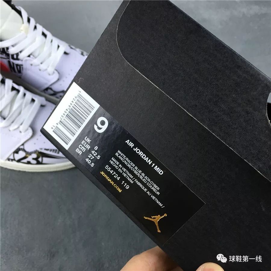 air jordan 1 mid aj1中帮 鸳鸯涂鸦篮球鞋 554724-119air jordan 1
