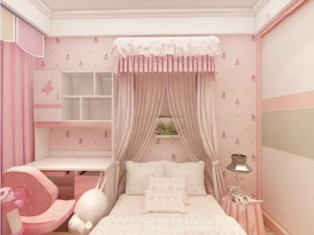粉色的空间,少女心爆棚,萌萌哒,就好像城堡里面小公主的房间一样