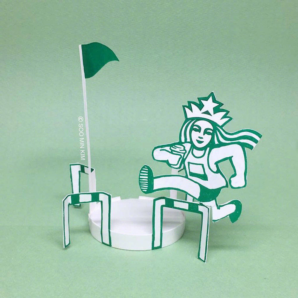 每日设计灵感:设计师运用纸杯为星巴克做创意