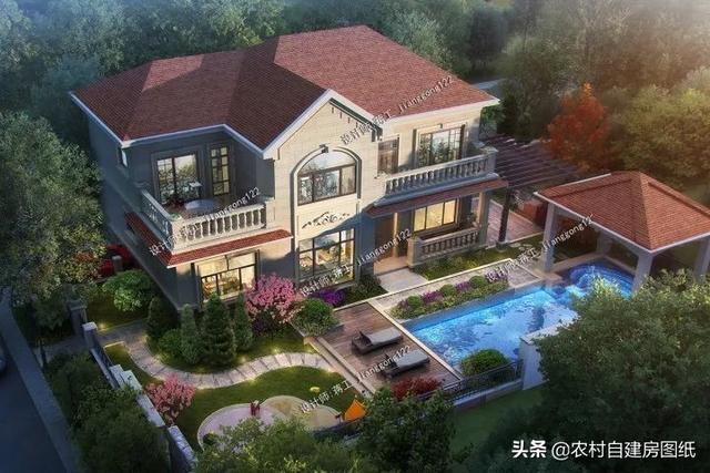 6款带庭院的农村别墅都是经济实用的二层喜欢第5款的有多少