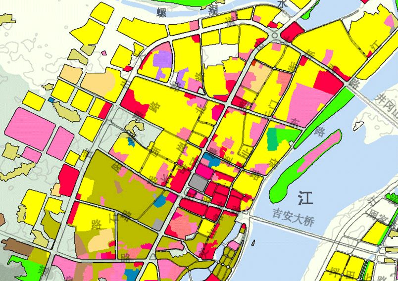 吉安市中心區土地利用現狀圖當把2030年(從2016年開始)的土地利用規劃