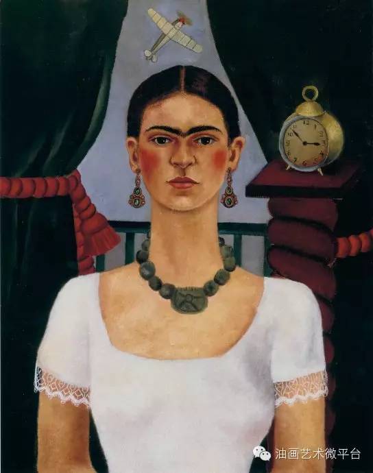 墨西哥女画家弗里达·卡罗自画像作品《小猴子和我》墨西哥女画家