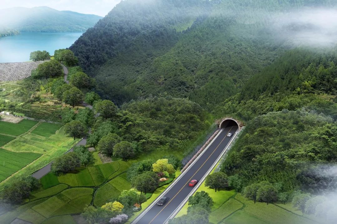 本次作为先行段提前实施的一期工程肖岭隧道路线全长1.