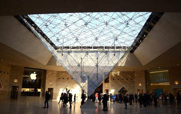 法国巴黎卢浮宫玻璃金字塔:华盛顿国家艺术馆东馆:肯尼迪图书馆:他的