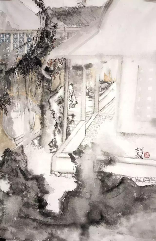 中国国家画院青年画院画家云门张岩的山水情境