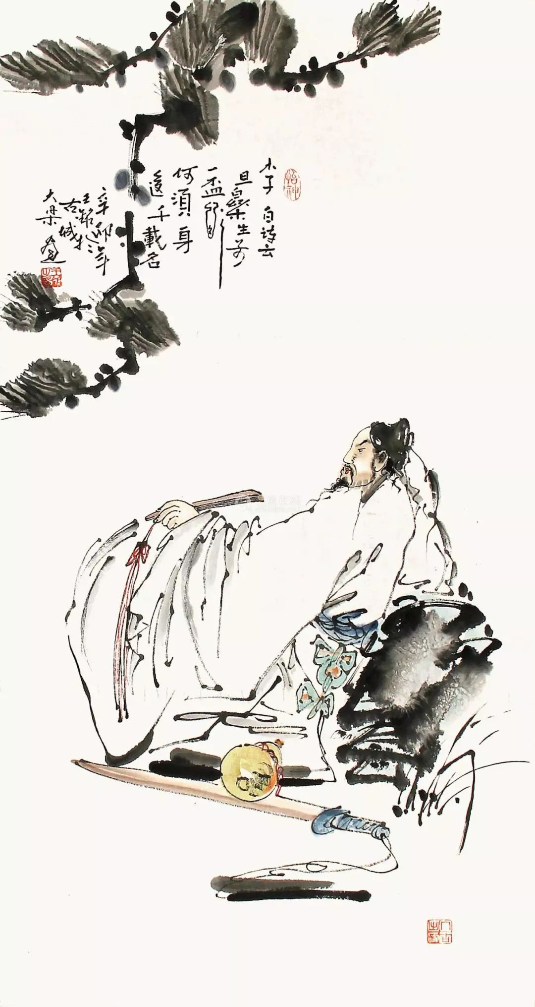 轻别风月一杯酒大散湖山万贯财李白东风还在长安醉旧杖况然渭水行李白