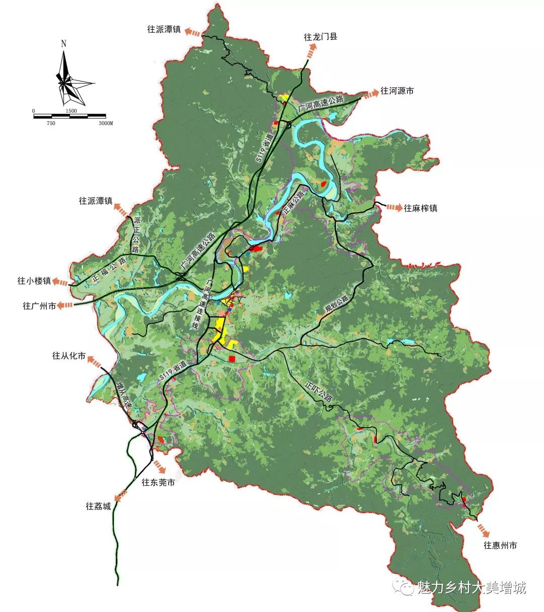 正果镇交通地图公交路线广州—地铁13号线到新塘地铁站下—增城9路