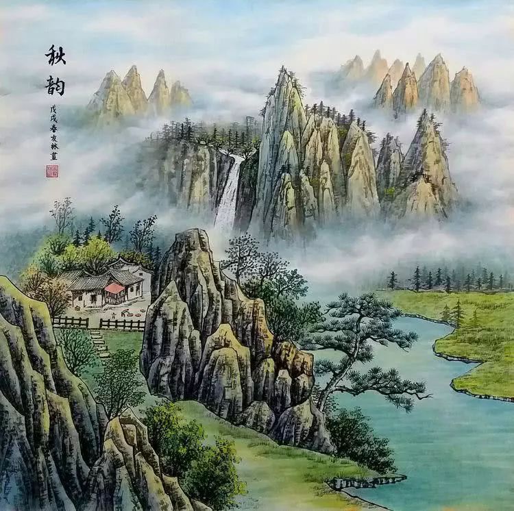 国彩山水画100幅,美!