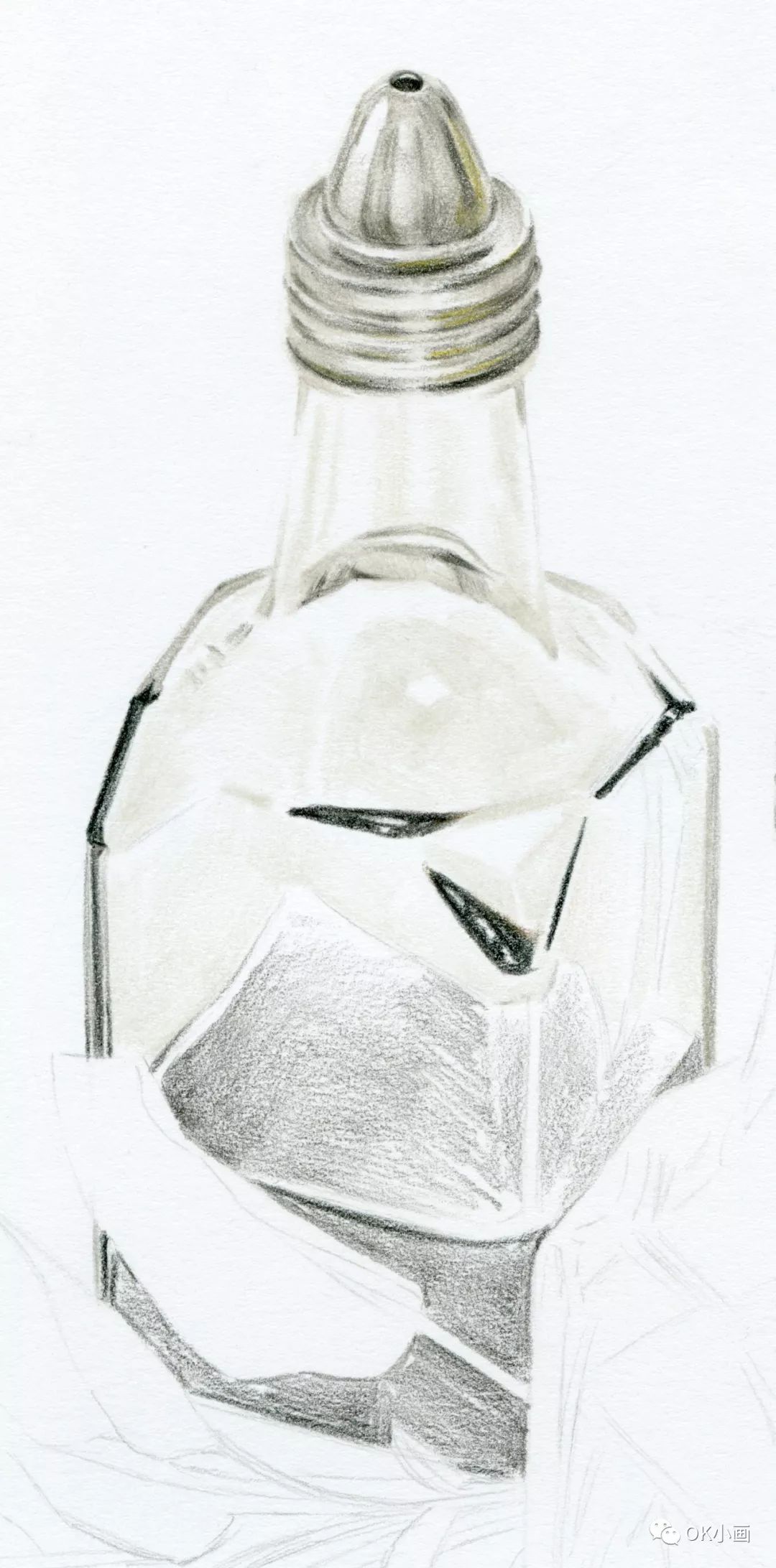 彩铅教程 | 玻璃的质感,很容易画哦!