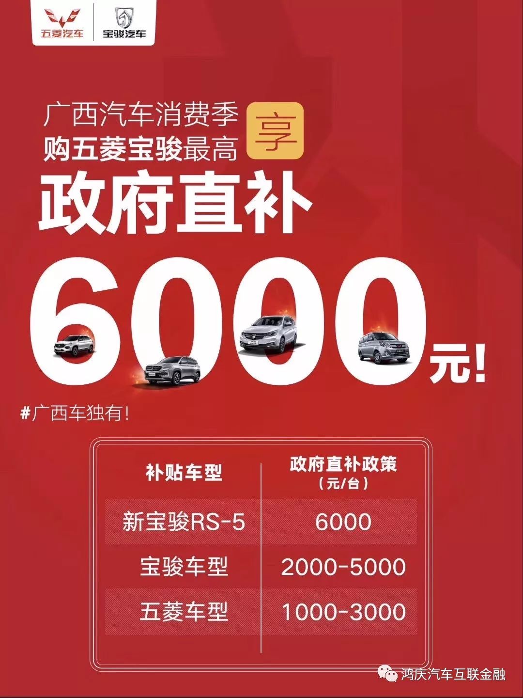 宝骏汽车政府补贴至高6000元,0元购新车,不花一分钱新车贷回家,身份证