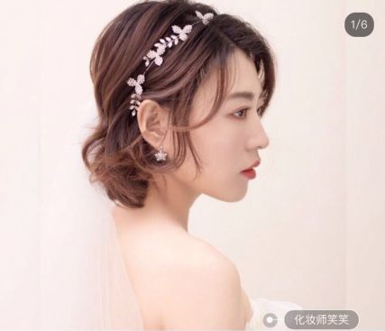 婚礼发型女短发图片