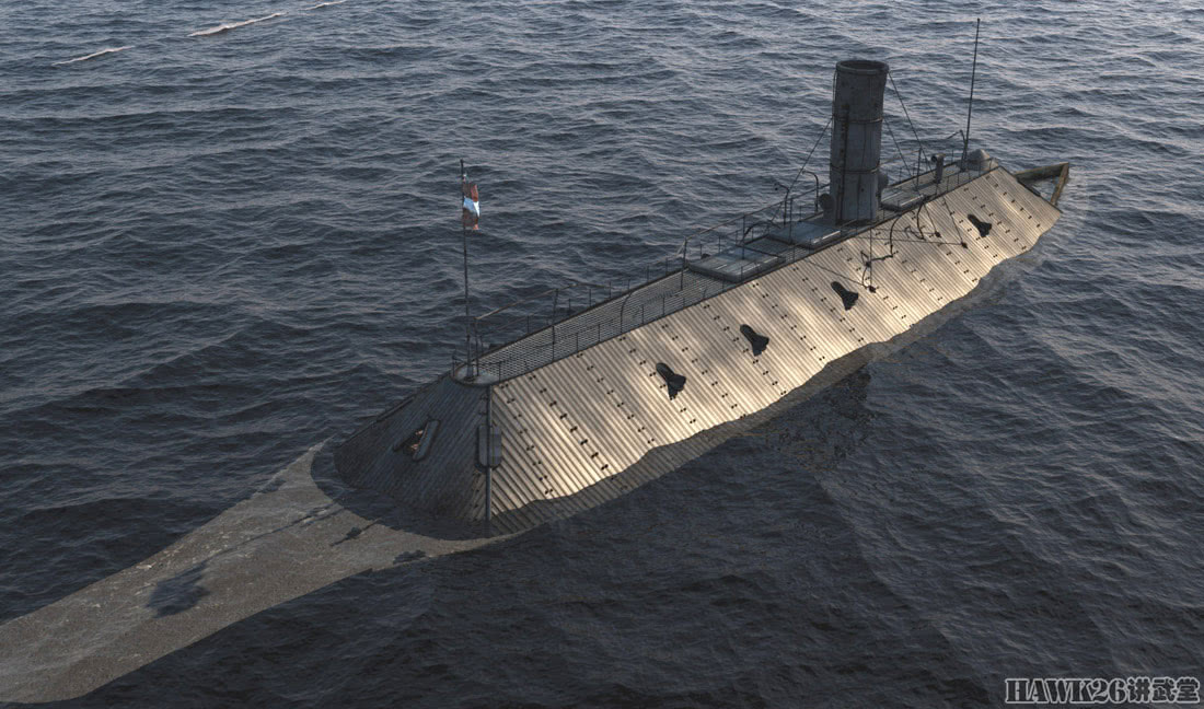 原创图说美国邦联海军建造的第一艘重型战舰弗吉尼亚号铁甲舰