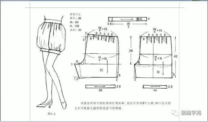 成人灯笼短裤 公式裁剪图,可爱萌哒