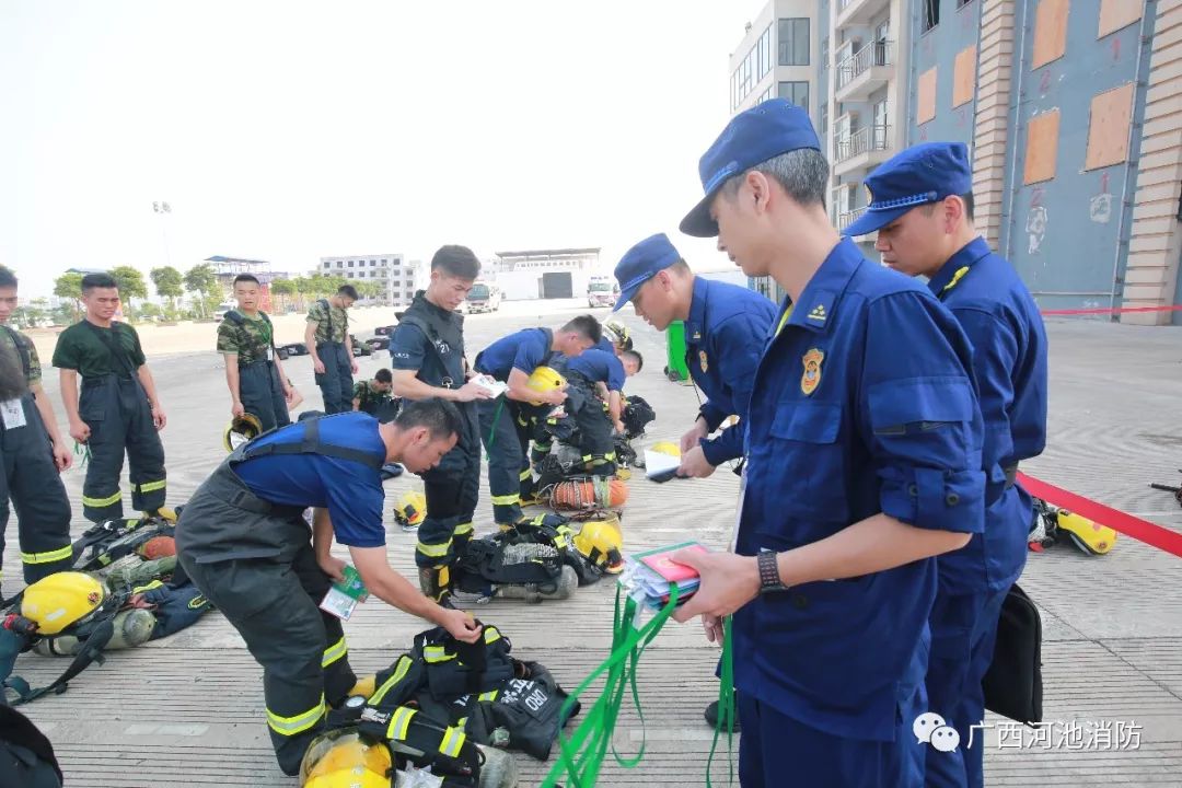 此次比賽,河池消防救援支隊全體參賽隊員克服炎熱天氣來的不利因素,不