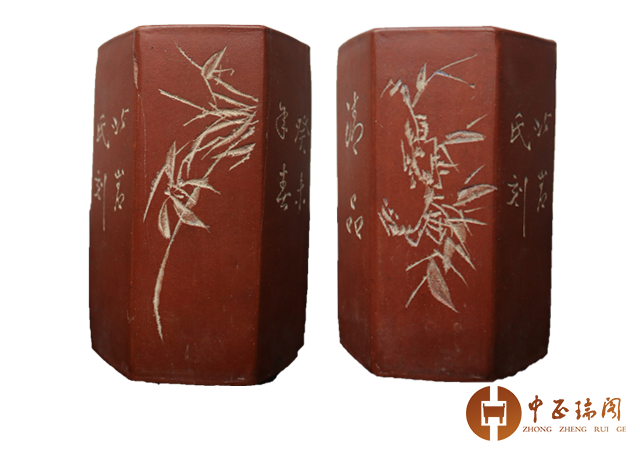 案上清雅紫砂陶刻大师邵云如经典之作佳赏