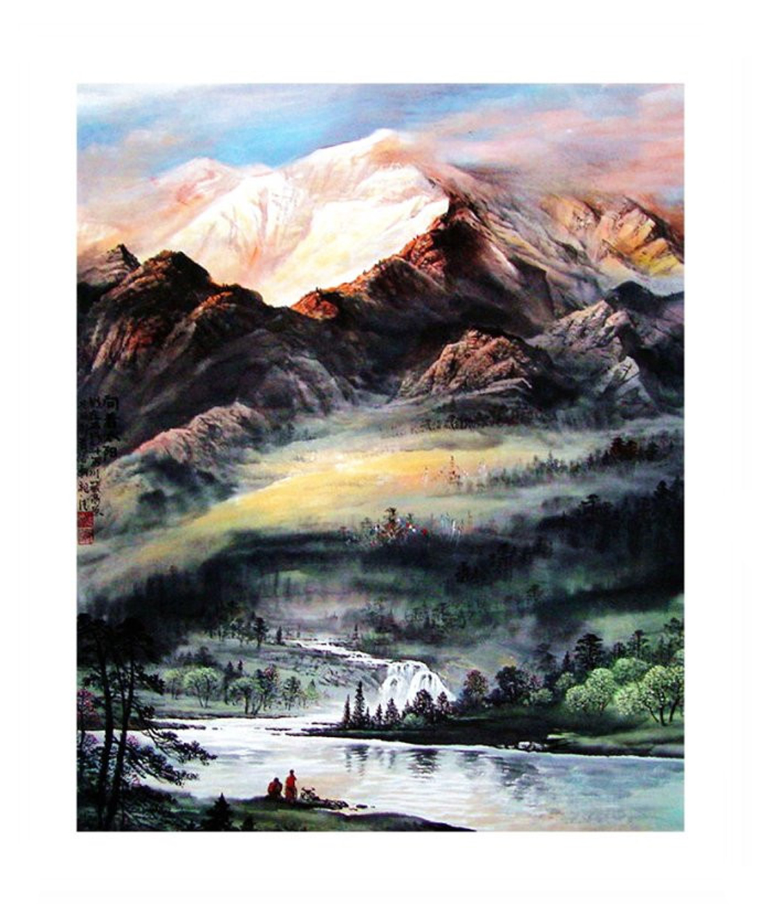 云峰画家《山水清音 色彩清新》