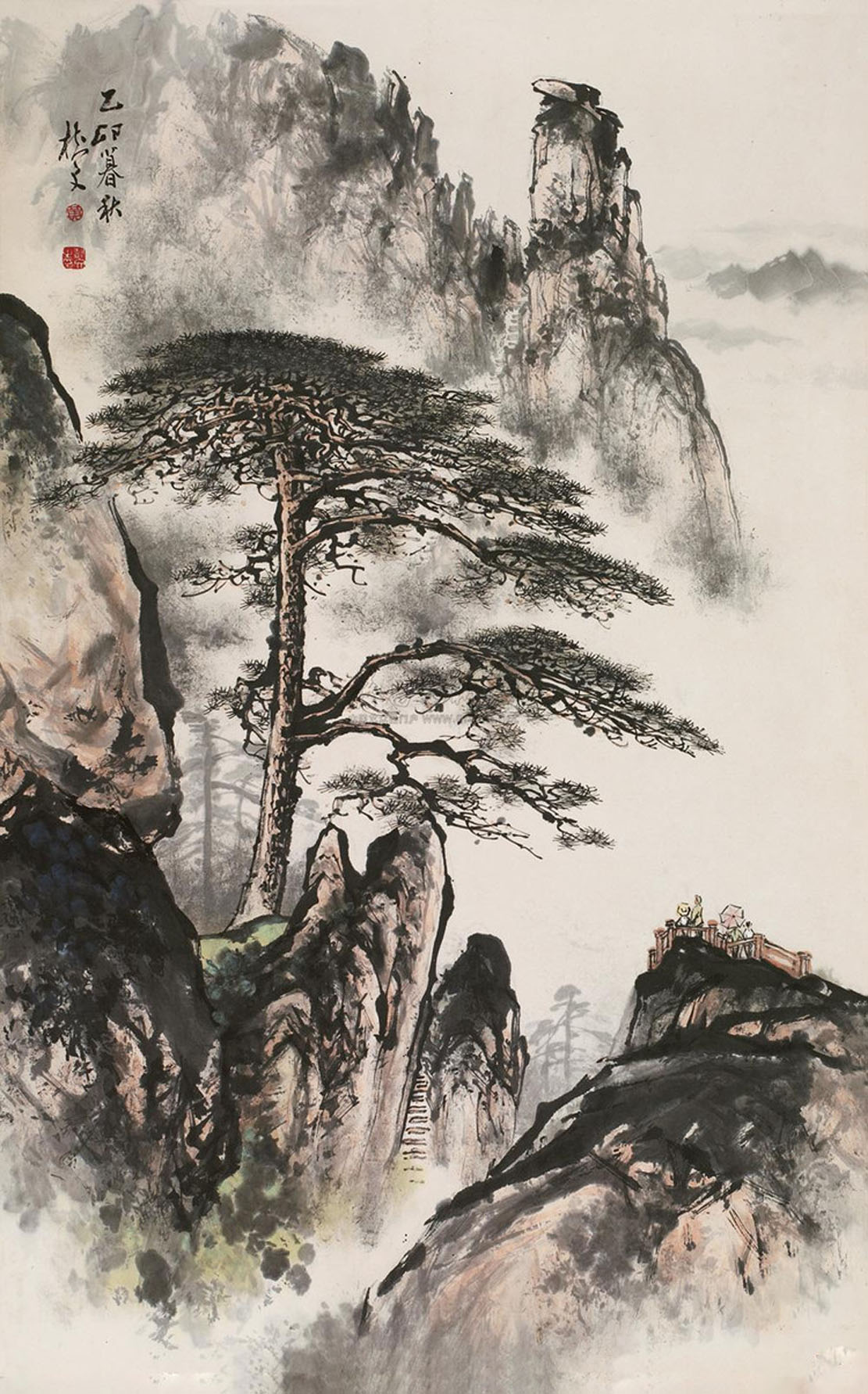 黄树文画家《浓淡的线条 勾写山石》