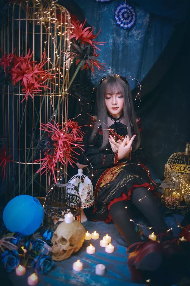 【cos】lolita 刺绣 彼岸花 cosplay