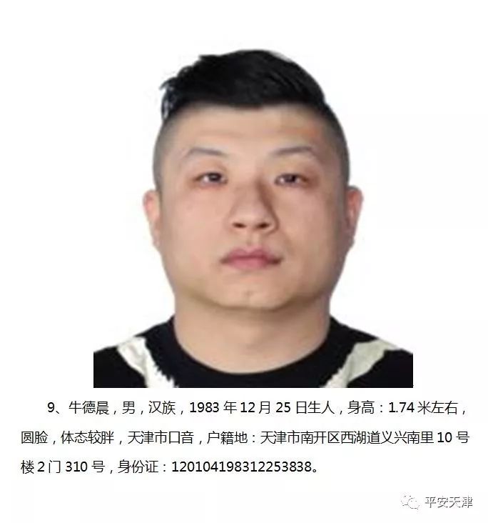悬赏丨天津公安机关公开悬赏通缉第三批9名涉黑恶犯罪网上在逃人员