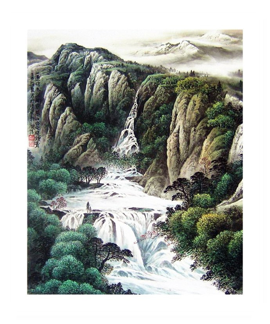 云峰画家《山水清音 色彩清新》