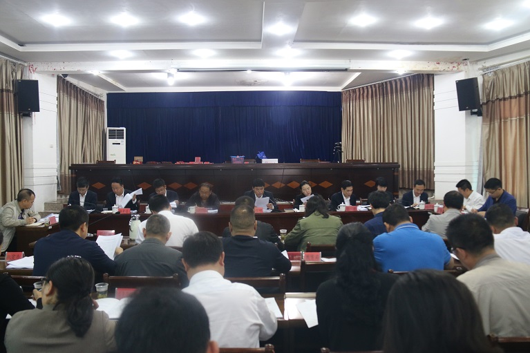 会议现场县委副书记,县长秦智坤主持会议并讲话,县委常委,常务副县长