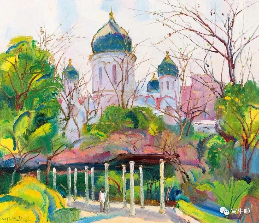 布面油画2005年外滩外白渡桥远眺70×90cm2010年青岛蒋介石公馆别墅80