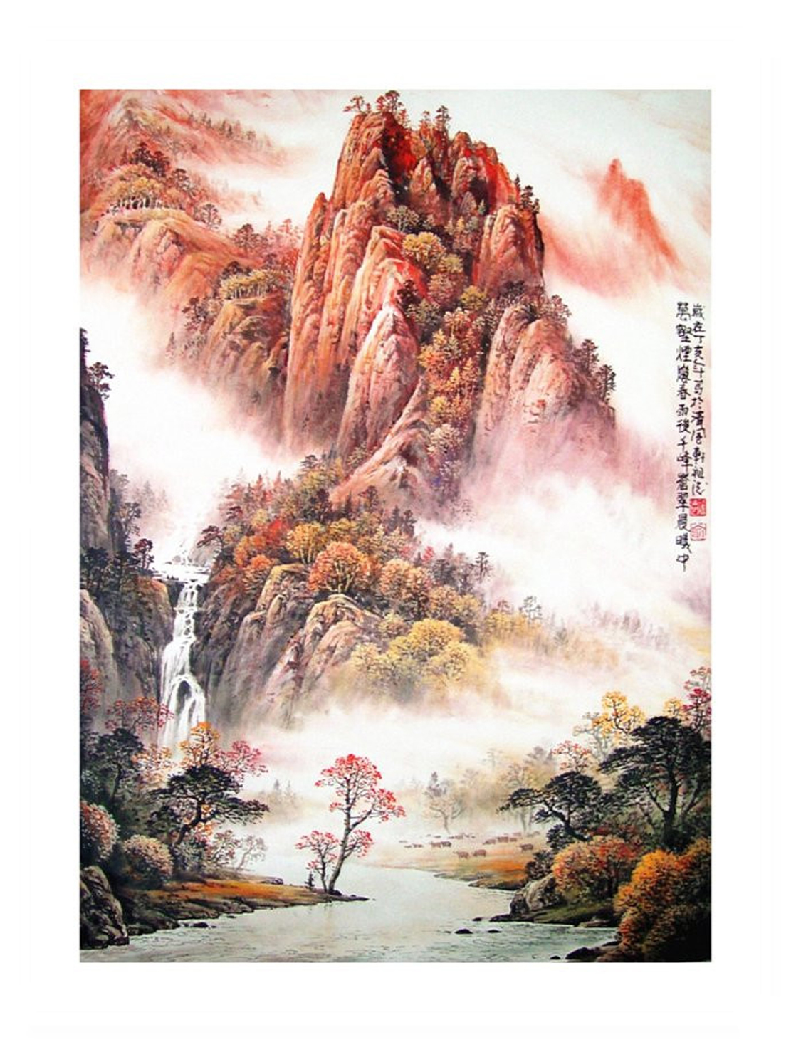 云峰画家《山水清音 色彩清新》