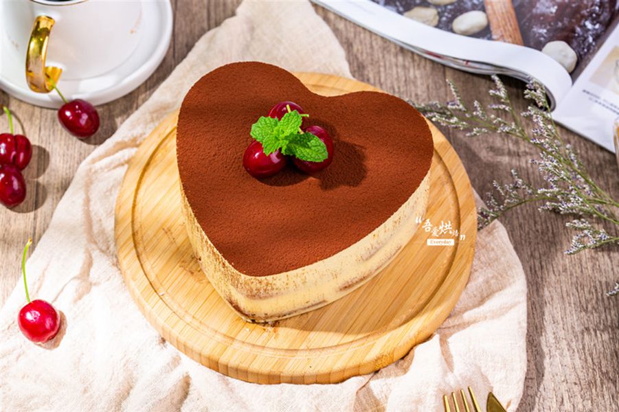 原创520表白日为ta做一款爱心提拉米苏甜蜜融化在心里