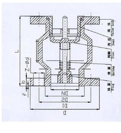 铸铁消声止回阀hc41x16立卧两用法兰止回阀单向阀