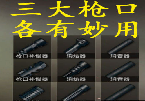 在和平精英中,枪口总共可以统分为3类,就是补偿器,消音器和消焰器3个