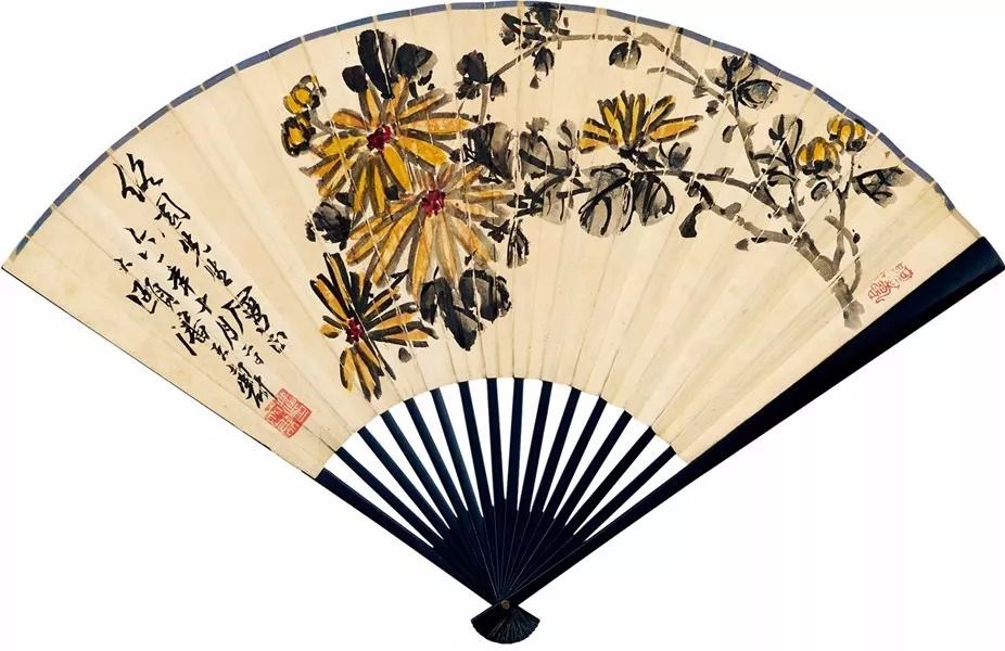 双清潘天寿 秋山图潘天寿 竹石图潘天寿 墨笔兰花潘天寿 扇面潘天寿