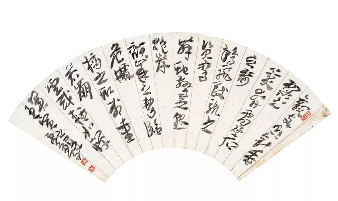 陈子庄书法扇面两幅由上可见,陈子庄的艺术面貌千变万化,用笔运墨