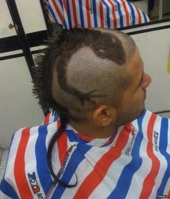 很新颖:这是一只狮子吧~发型师太有才华了可怕,脑袋后面有一只老鼠!