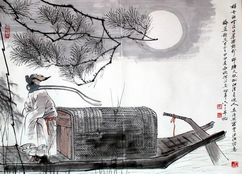 细草微风岸,危樯独夜舟.