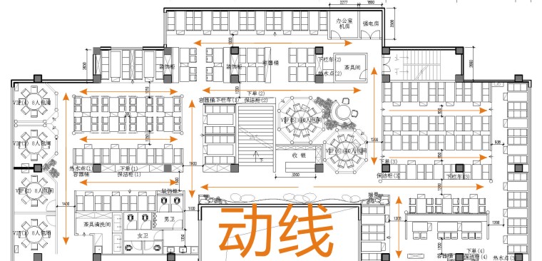 餐饮空间动线图图片