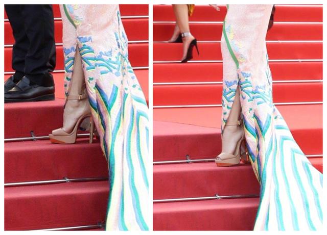 戛纳红毯金巧巧的恨天高上热搜娜扎章子怡的鞋才是狠角色