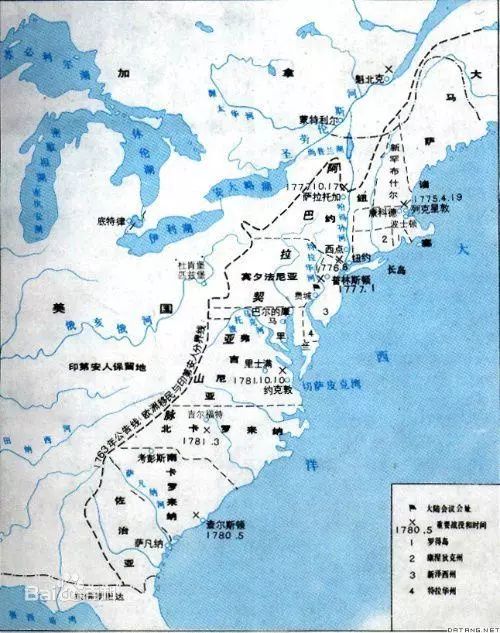 18世纪前,英国在美国大西洋沿岸建立了13个英属北美殖民地.