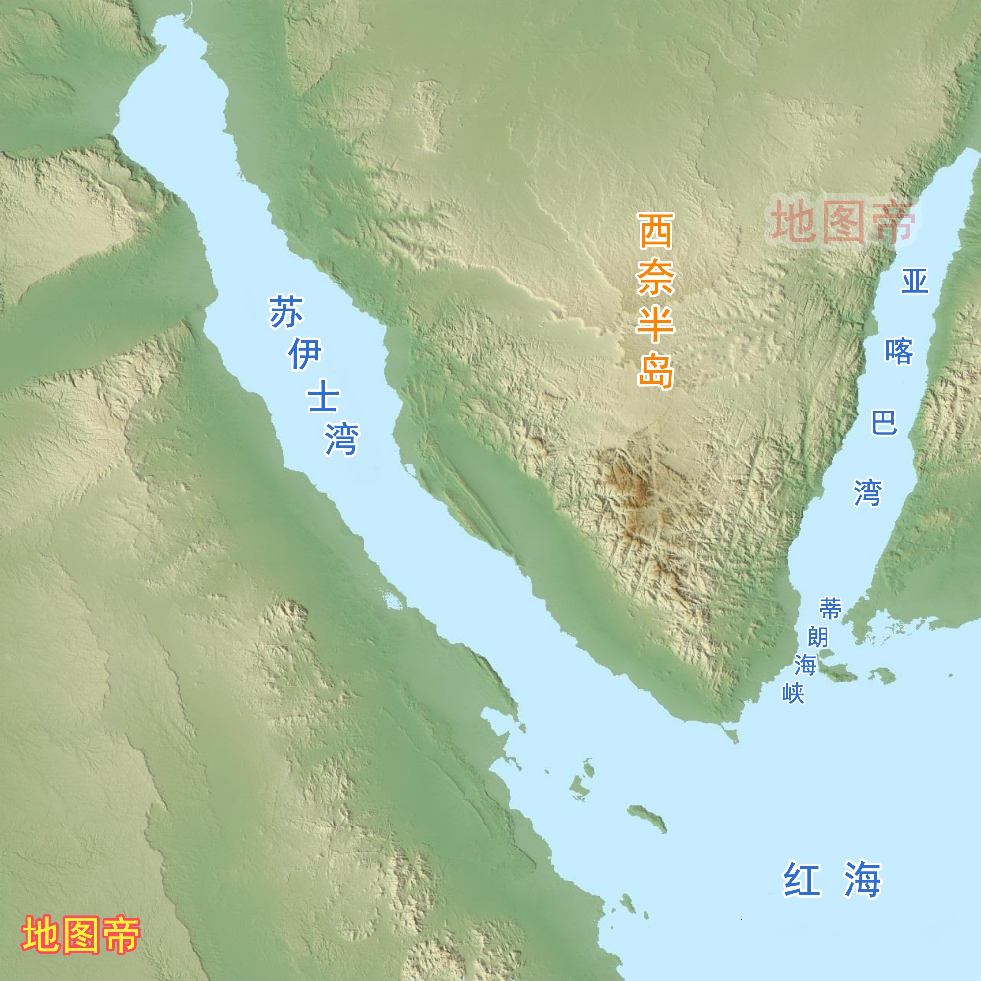 红海地中海地图图片