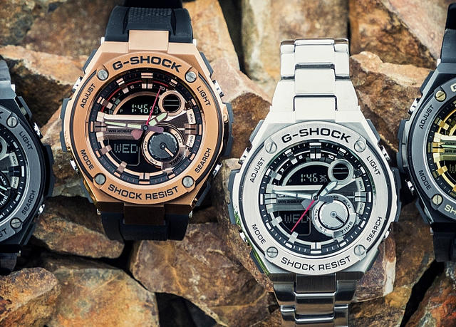 卡西欧gshockgsteel系列腕表材质混搭金属感之上