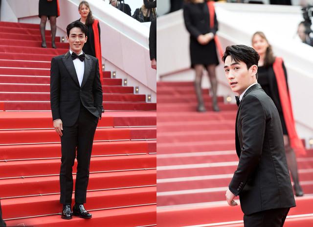 朱一龙工作室官方微博晒出了朱一龙亮相戛纳红毯的帅照,照片中,朱一龙